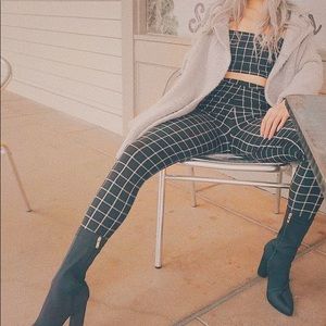 grid ankle pants